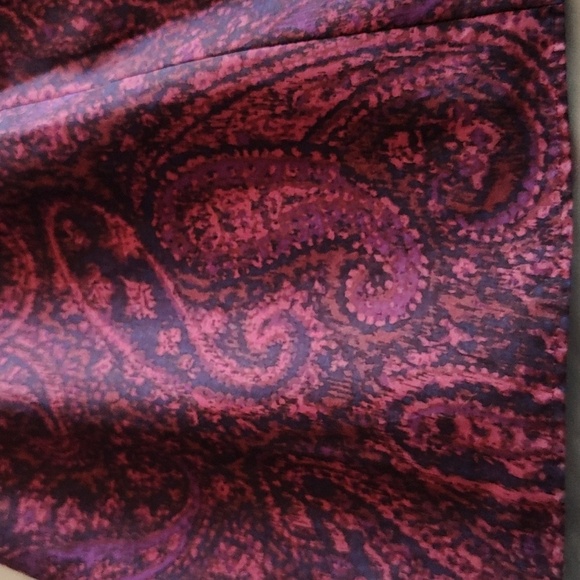 Land's End Dress 16 V Neck Sleeveless Knee Length Midi Purple Paisley A-Line - Picture 12 of 16